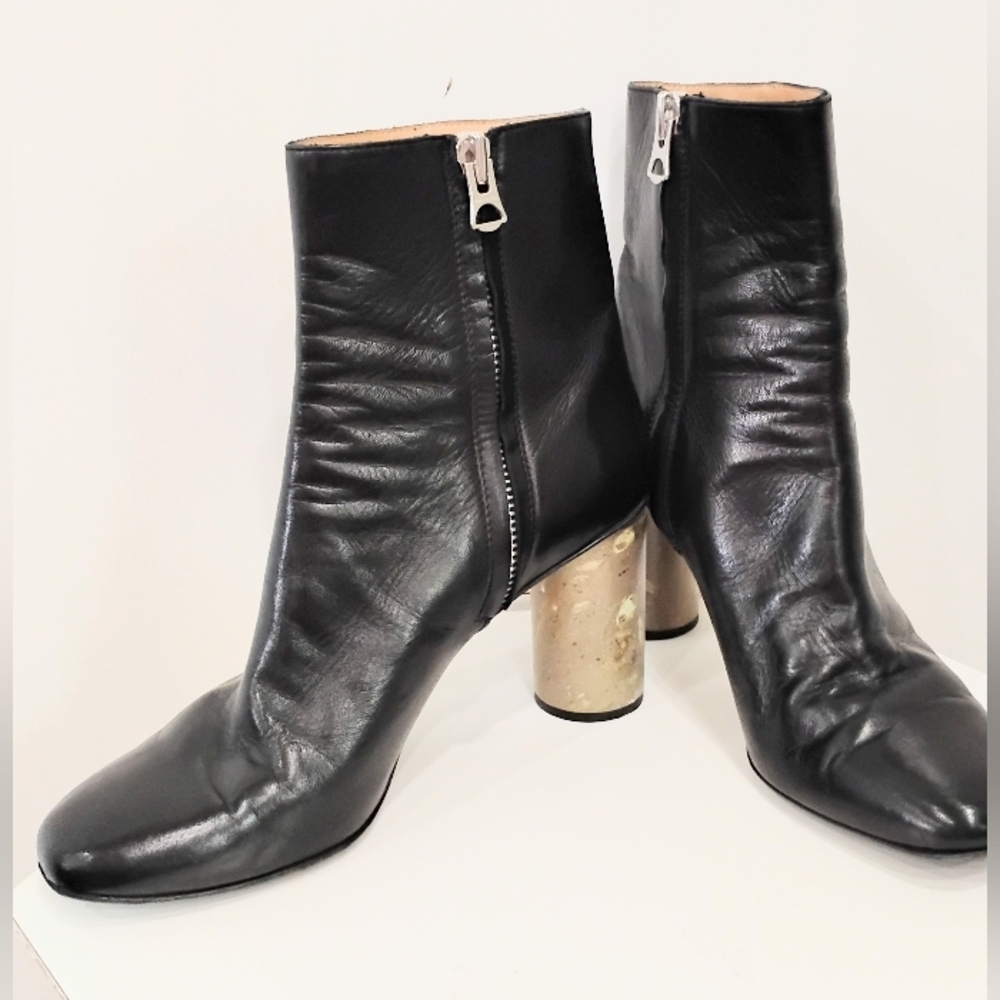 ACNE STUDIOS BLACK LEATHER ANKLE BOOTS - Picture 4 of 15